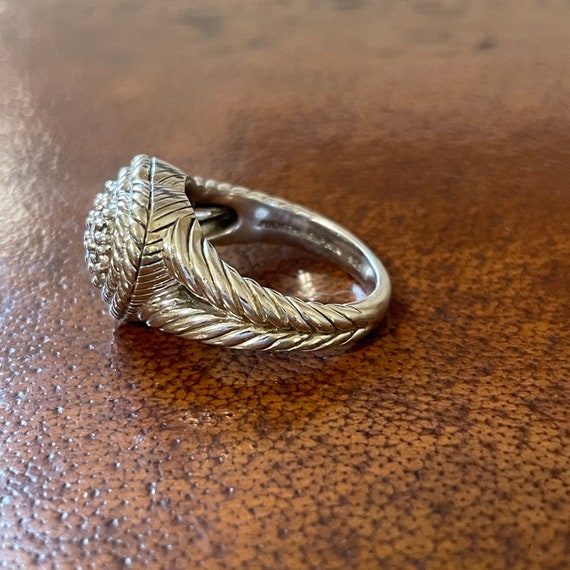 Judith Ripka Sterling Silver Heart Ring Cable Pav… - image 8