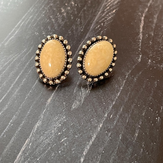 Navajo Jeannette Dale Coral Earrings Navajo Earrings Navajo Vintage Earrings Sterling Silver Earrings Navajo Coral Earrings