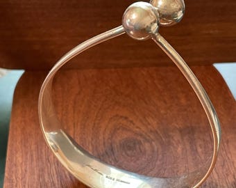 Hans Hansen Bracelet Denmark Sterling Silver Modernist Hans Hansen Bangle Scandinavian Design 242