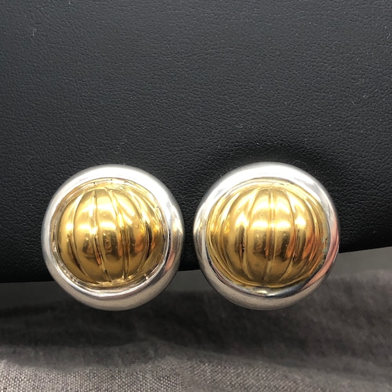 Vintage Sterling Silver Vaubel Designs Button Ear… - image 1