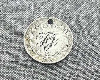 Victorian Silver Love Token British Sixpence FJ 1895 UK Sixpence