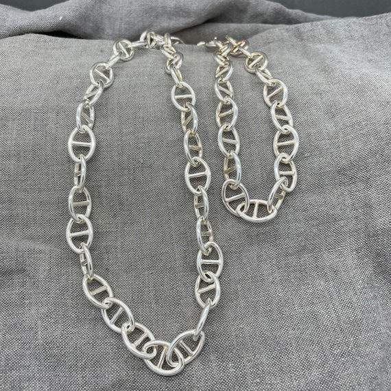 Sterling Silver Mariner Link 10.5mm Chain Necklace