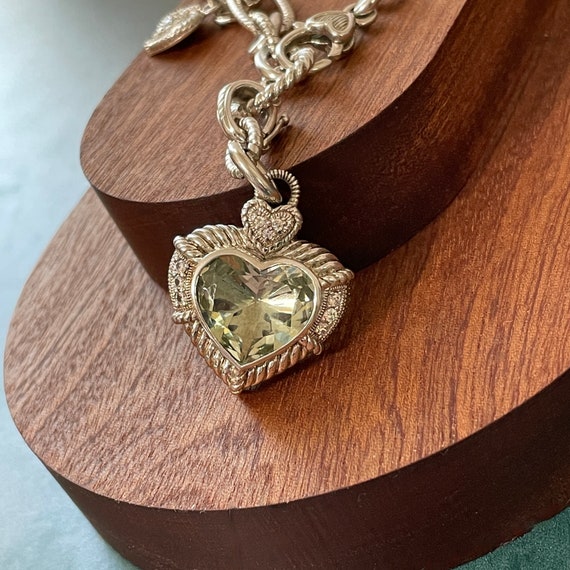 Judith Ripka Heart Enhancer Necklace Green Quartz… - image 2