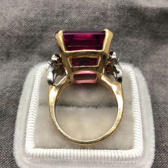 Vintage 14K Yellow Gold Synthetic Alexandrite Rin… - image 7