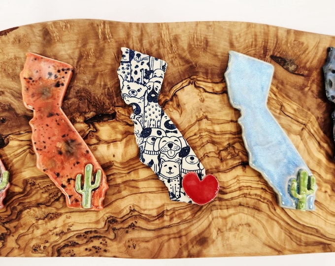 Handmade Ceramic California Magnets