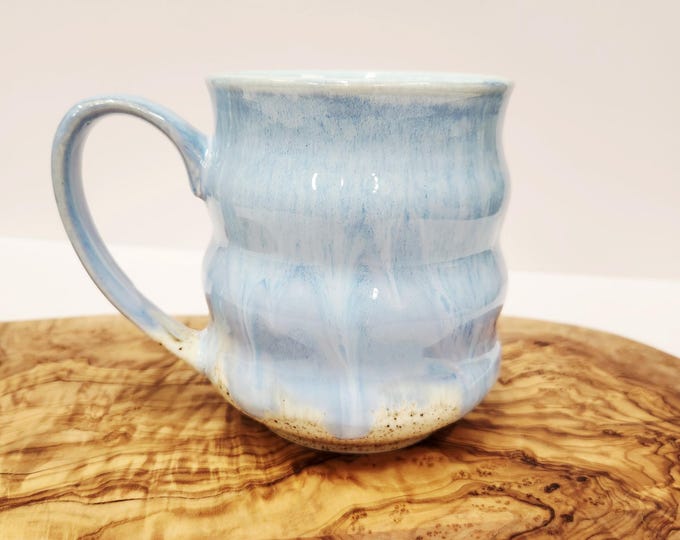 Handmade Wavy 20 ounce Drip Glaze Ceramic Coffee Tea Mug