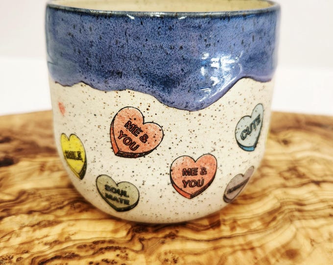 Valentine's Day Ceramic Planter / Conversation Heart Pot / Valentine Gift / Succulent Planter
