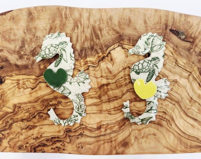 Handmade Ceramic Sea Horse Magnets