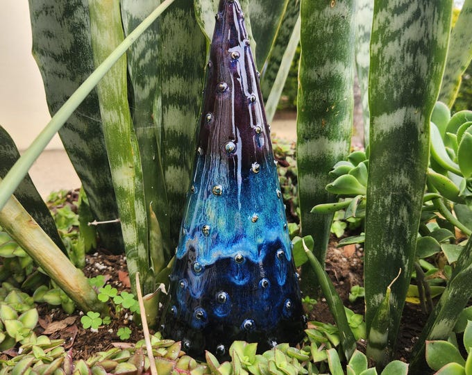 Handcrafted Deep Purple and blue Dot Ornamental Tree