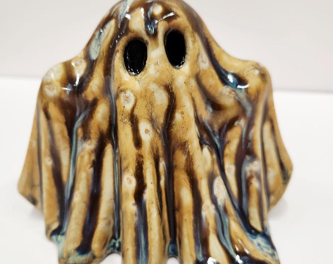 Handmade Ceramic Halloween Ghost / 5 Inch Ghost Figurine / Spooky Pottery Decor / halloween Decoration
