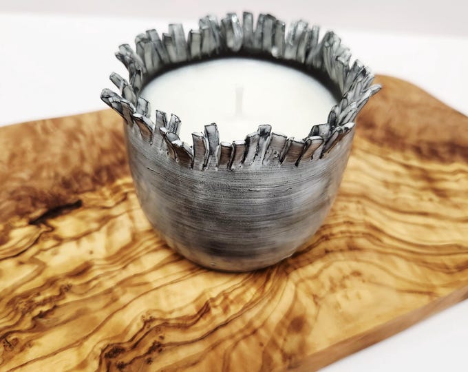 Handmade Chocolate Brown Clay Unscented Soy Candle