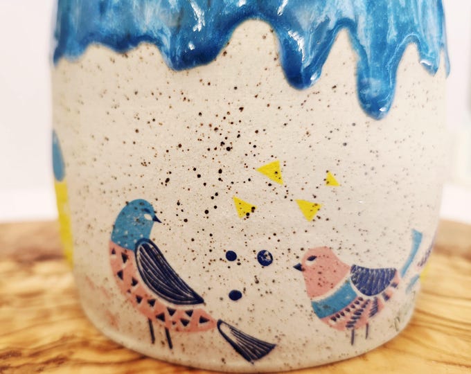 Handmade Ceramic Bird Theme Planter