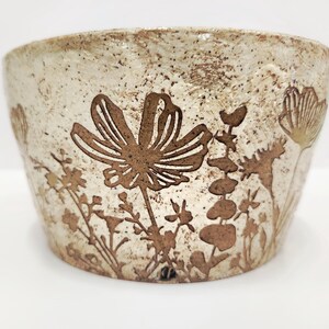 Handmade Botanical Speckled Buff Planter