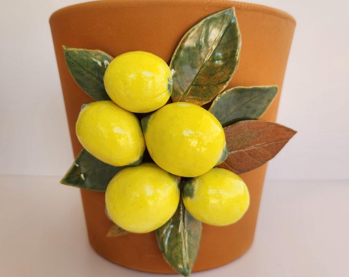 Handcrafted Ceramic Lemon Terra Cotta Planter