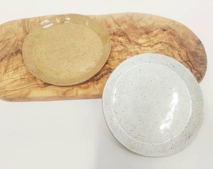 Handcrafted Speckled Buff Planter Saucers