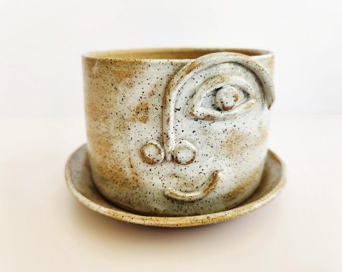 Handcrafted Ceramic "Picaso" like Facial Planter