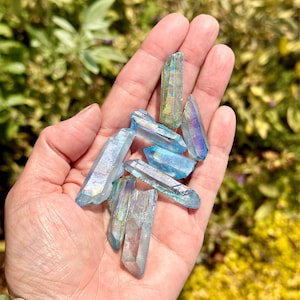 Quartz, Aqua Aura, Natural Points