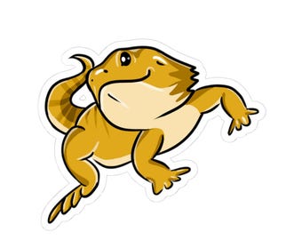Pegatinas troqueladas de dragón barbudo, calcomanías de lagarto adorables, regalos para amantes de los animales, pegatinas para laptop, accesorios para reptiles, decoración divertida para el hogar