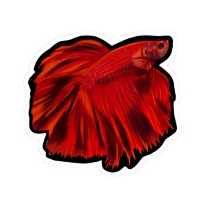 Vibrant Betta Fish Kiss-Cut Stickers | Colorful Fish Decor, Laptop Decal, Journal Stickers, Gift for Fish Lovers, Waterproof Art