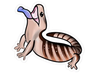 Pegatinas troqueladas de eslizón de lengua azul, divertidas calcomanías para laptop, pegatinas de animales adorables, regalos para amantes de la naturaleza, decoración divertida para el hogar