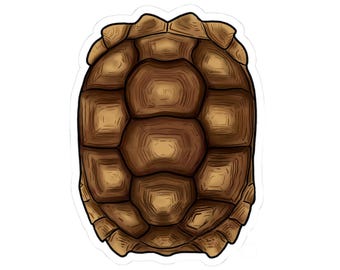 Pegatinas de caparazón de tortuga sulcata: adorable decoración de animales, regalo para amantes de la naturaleza, ecológicas, para portátiles y botellas de agua.