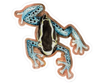 Pegatinas troqueladas de rana dardo venenosa / Decoración para amantes de la naturaleza, accesorios para portátiles, regalos ecológicos, pegatinas para diarios, manualidades infantiles