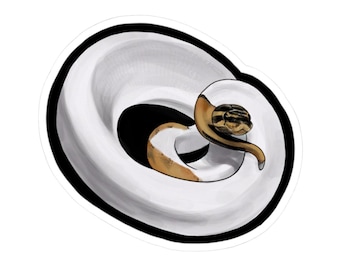 Pegatinas troqueladas esmaltadas de serpiente pitón bola, bonitas calcomanías para laptop, materiales de arte, regalo para amantes de los animales, decoración del hogar, recuerdo de fiesta