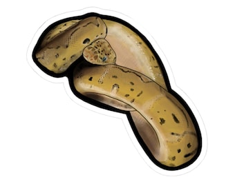 Pegatinas troqueladas de serpiente pitón bola, decoración flexible, regalos para amantes de los animales, accesorios para portátiles, regalos para entusiastas de los reptiles