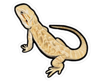Pegatinas troqueladas de dragón barbudo / Calcomanías de reptiles para laptop, auto, botella de agua, regalos de fiesta y amantes de los animales