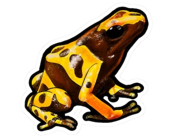 Pegatinas troqueladas de rana dardo venenosa para amantes de la naturaleza, decoración impermeable para portátil, regalo con temática animal, ecológico, adorable arte de rana.