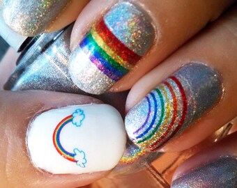 OMG RAINBOWS! - Water Slide Nail Decals