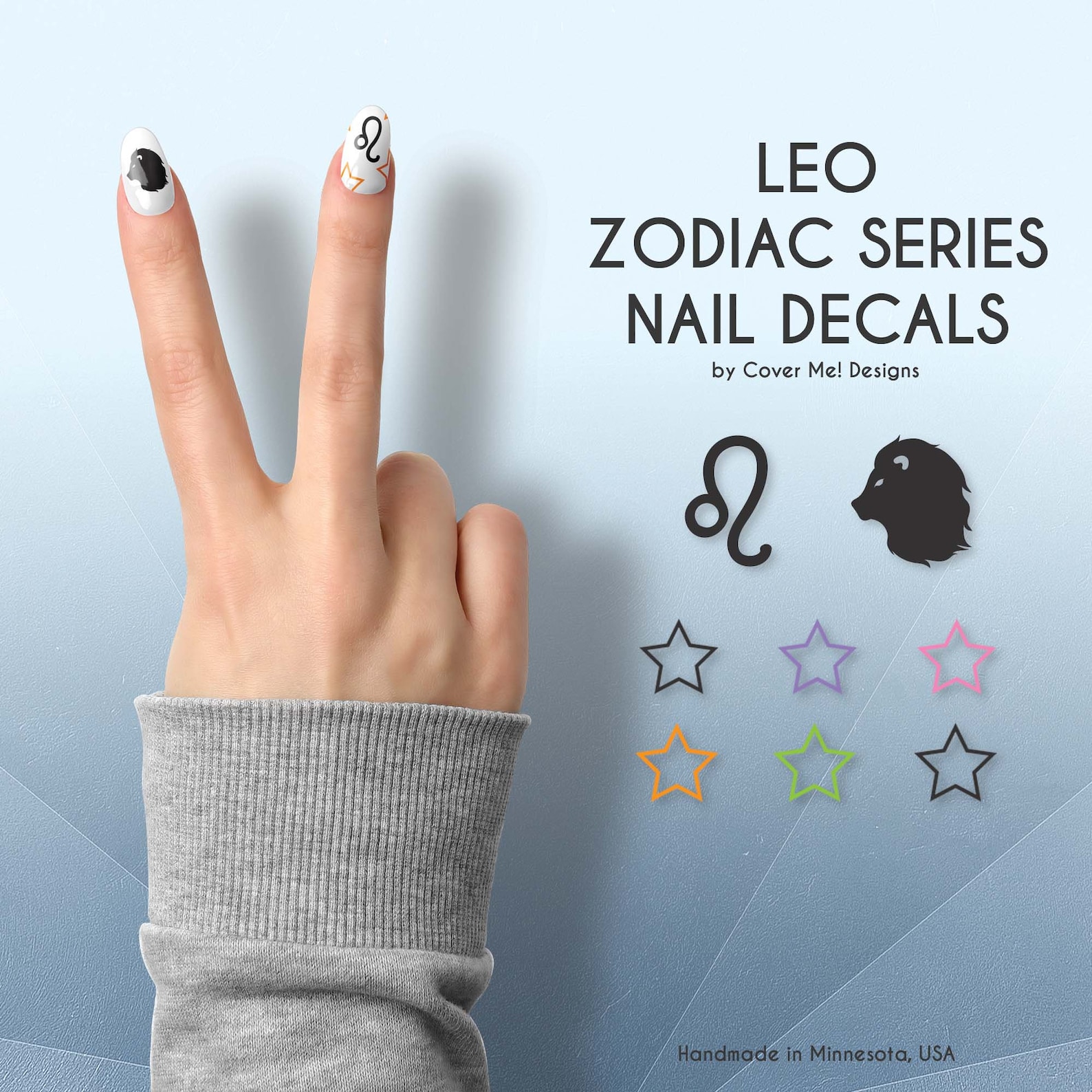 Leo Zodiac Water Slide Nail Decals Etsy