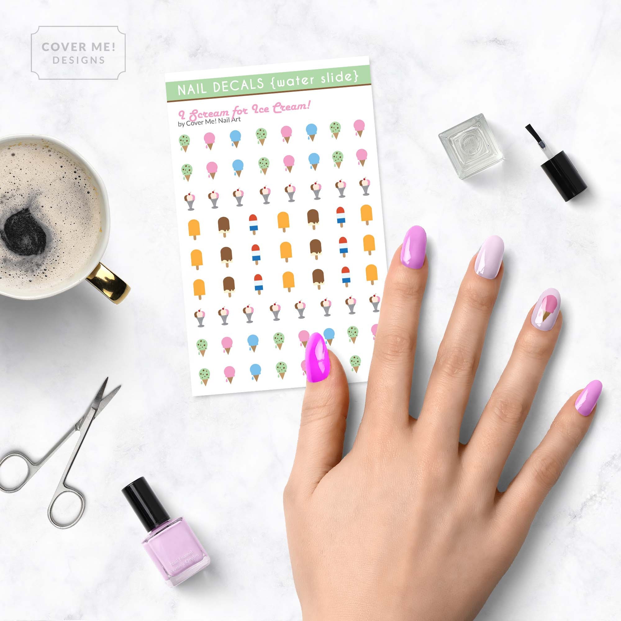 I Scream for Ice Cream Water Slide Nail Decals - Etsy