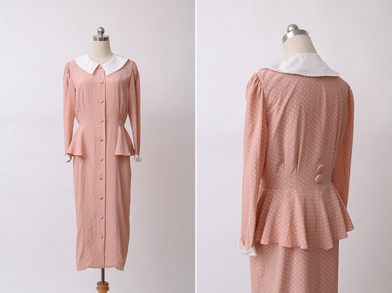 beige peplum dress