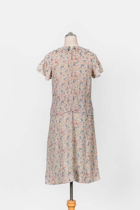 Vintage Polo Collar Ruffled Knit Dress