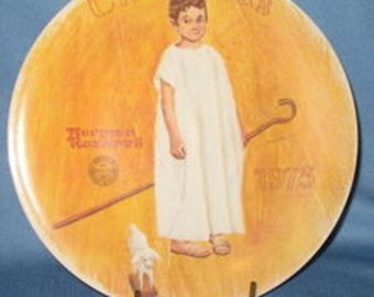 Norman Rockwell Christmas 1975 Vintage Plate - Angel With A Black Eye