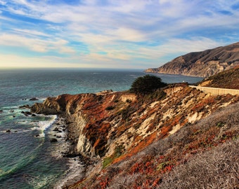 A Scenic Drive, Mountains, Ocean, Pacific Coast Highway, Clouds, Big Sur, California