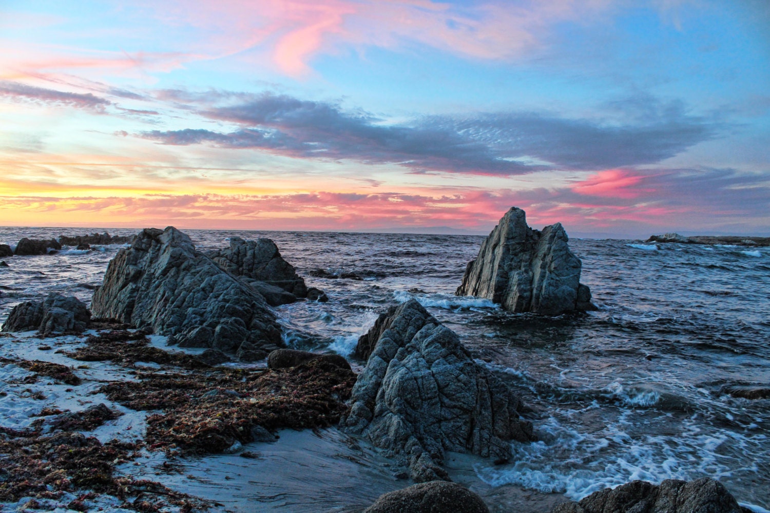 Rocky Shores, Rocks, Sunset, Ocean, Sunset Drive, Pacific Grove ...