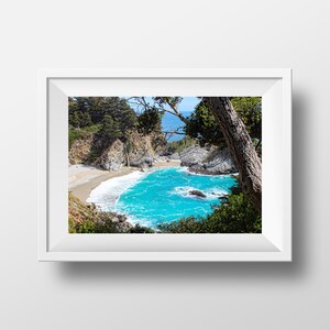 Waterfalls of Big Sur, McWay, Julia Pfeiffer Burns State Park, Turquoise Waters, Mountains, Beach, Nature, Trees, Central Coast California afbeelding 2