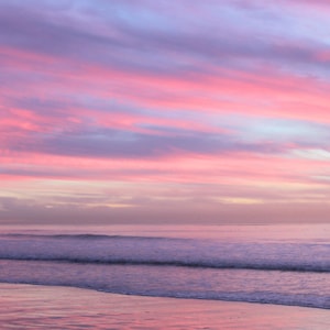 Serene Skies, Pink, Purple Sunset, Ocean, South Carlsbad Beach, California