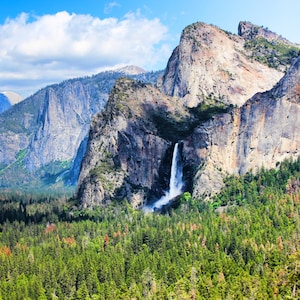 Bridal Veil Falls, Half Dome, Sentinel Dome, El Capitan, Nature, Mountains, Waterfall, Tunnel View, Yosemite National Park, California