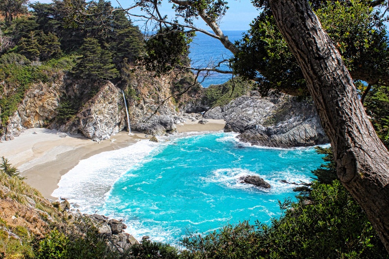 Waterfalls of Big Sur, McWay, Julia Pfeiffer Burns State Park, Turquoise Waters, Mountains, Beach, Nature, Trees, Central Coast California image 1