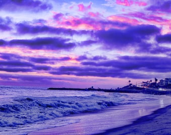 れい Purple Lake シーグラスアート／天然石／紫／湖 れい様専用