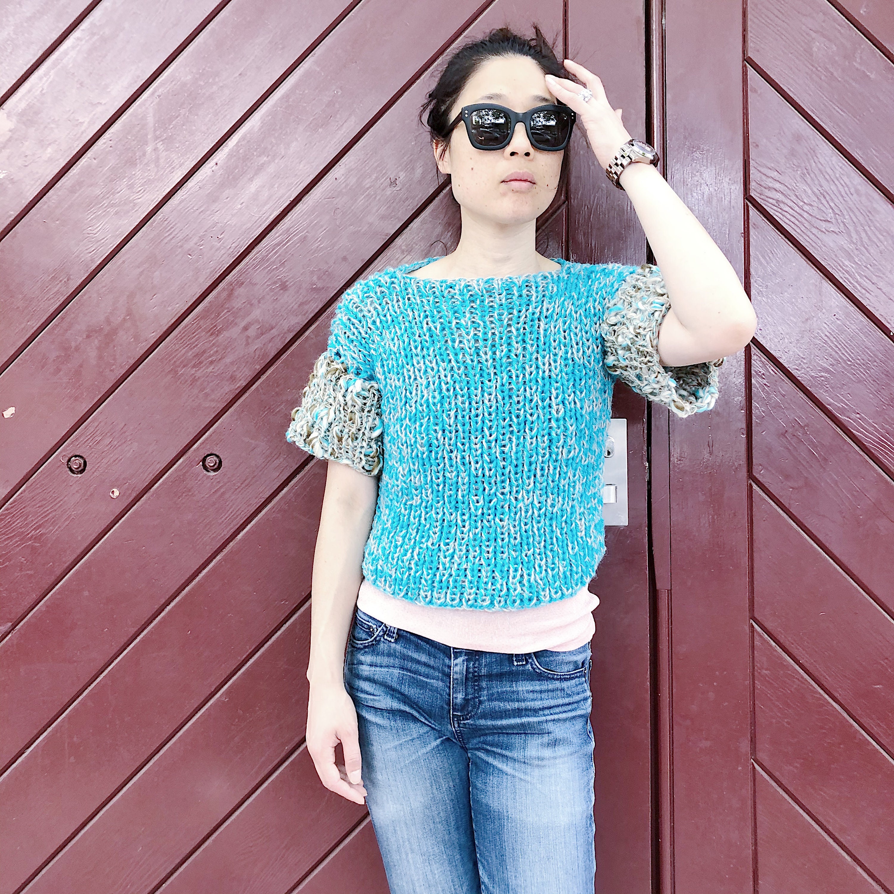 Aqua sweater deals