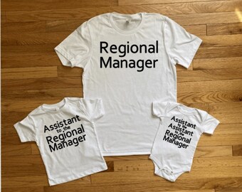 Regional Manager Shirt, Assistant to the Regional Manager, Father's Day, Mother's Day, Matching Family Shirts, Father Son, Mother Daughter