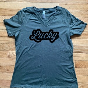 Lucky Shirt, St. Patrick&#39;s Day Tee, Luck, Women&#39;s St. Patrick&#39;s Day Shirt, Lucky T-Shirt, Good Luck Charm, St. Patty&#39;s Day