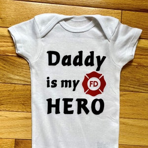 Daddy is My Hero Firefighter Infant Bodysuit, New Baby Gift, Firefighter Dad, Future Firefighter, New Dad Firefighter Gift, Baby Bodysuit