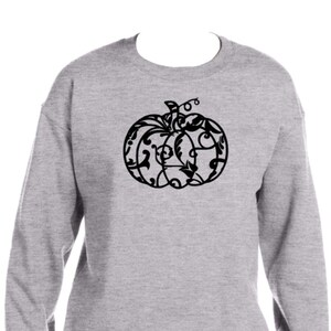 Pumpkin Long Sleeve Shirt, Floral Pumpkin Shirt, Comfy Women&#39;s Shirt, Fall Shirt, Autumn Long Sleeve Shirt, Pumpkin T-Shirt, Women&#39;s Pumpkin