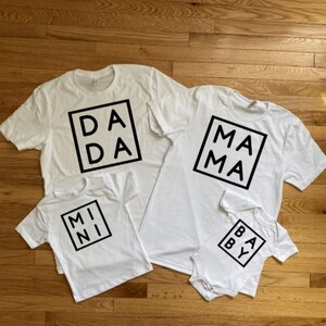 Mama Dada Mini Baby Matching Shirts, Family Shirts, Father&#39;s Day, Mother&#39;s Day, Mama T-Shirt, Dada T-Shirt, Mini T-Shirt, Baby