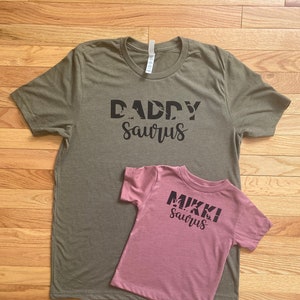 Papa Tochter Shirt, Vater Sohn Shirt, passende Familien Shirts, passende Dinosaurier Shirts, Papa Kind Dinosaurier Shirts, Dadasaurus, Babysaurus